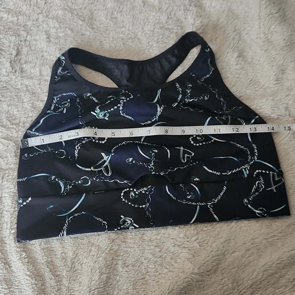 Victoria Sport Navy & Silver Racerback Sports Bra - Picture 15 of 16